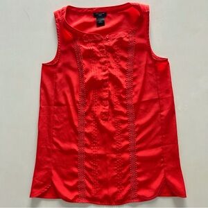 Ann Taylor Vibrant Orange Lace Sleeveless Blouse Spring Trend XXSP/XS-S